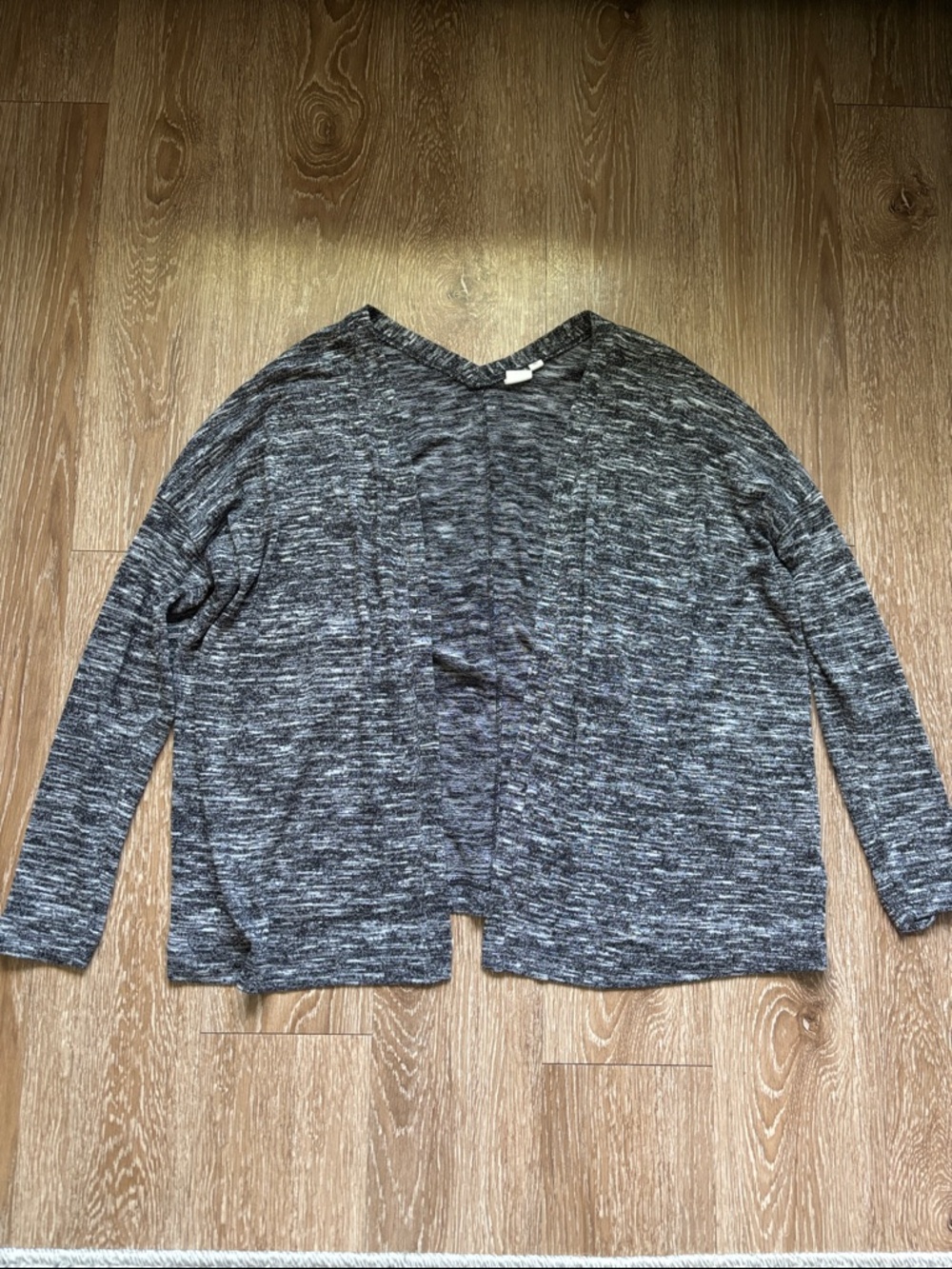 GAP black/white space dye slouchy knit open front cardigan, XS